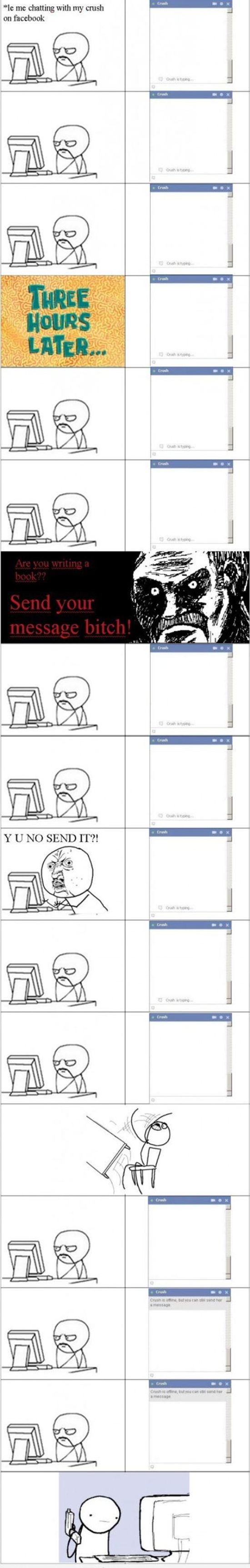Mit einem Freund bei Facebook chatten - Rage Comic Bild