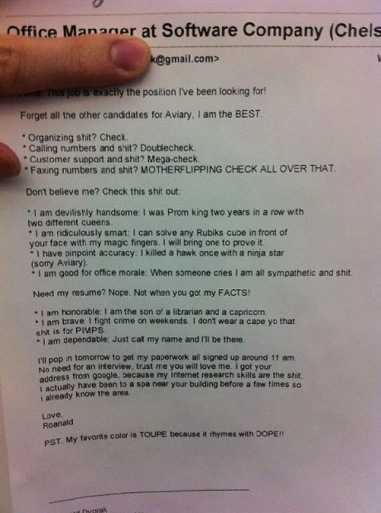 now thats a job application