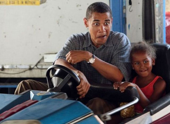 obama im autoscooter