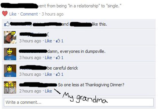 one less at thanksgiving dinner