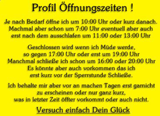 Profil Oeffungszeiten