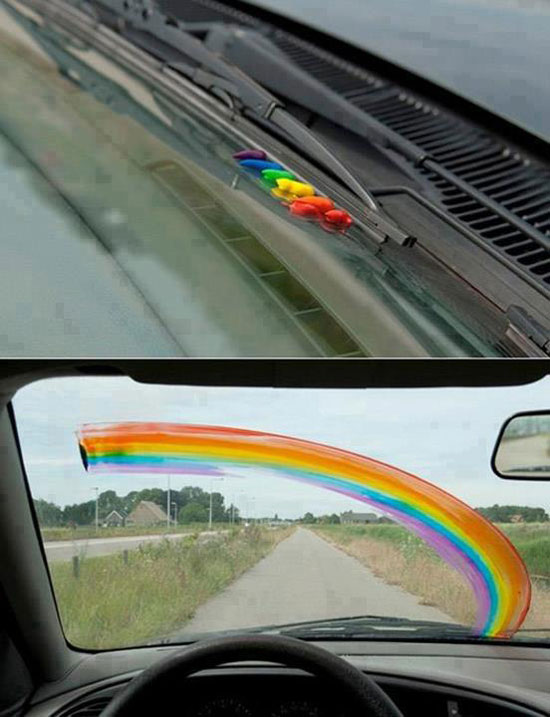 Regenbogenscheibenwischer