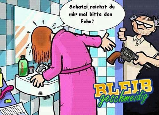 Schatz, reichst du mir bitte den Föhn