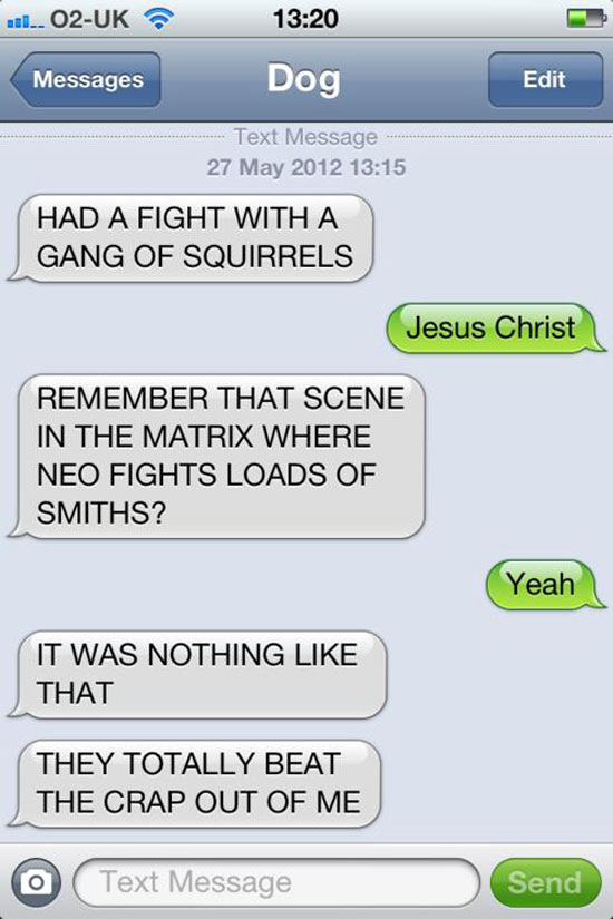 sms Fail - had a fight