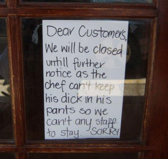 sorry we will be closed