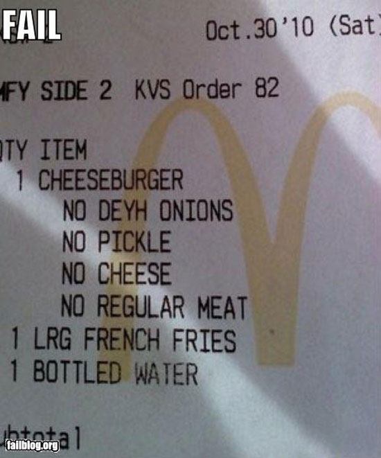 special order fail