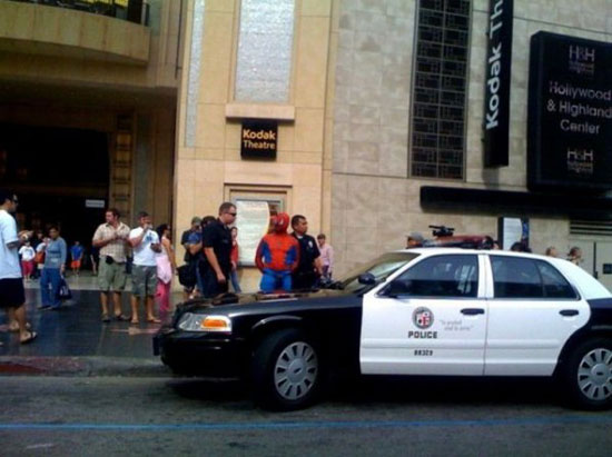 spiderman arrested