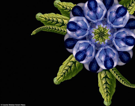 stunning flowers art made out of human body