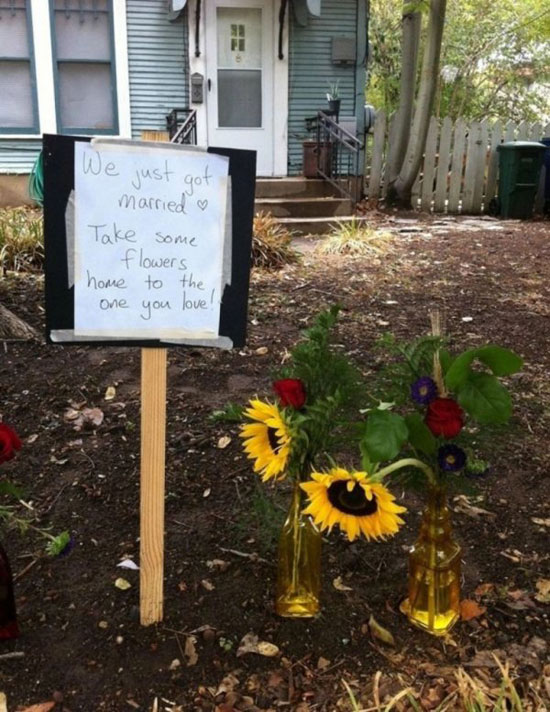 take some flowers home to the one you love
