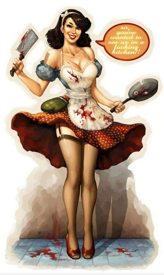 think twice before you tell her to go in the kitchen