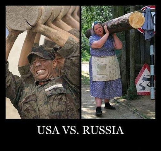 USA vs. Russland - DeMotivational Bild