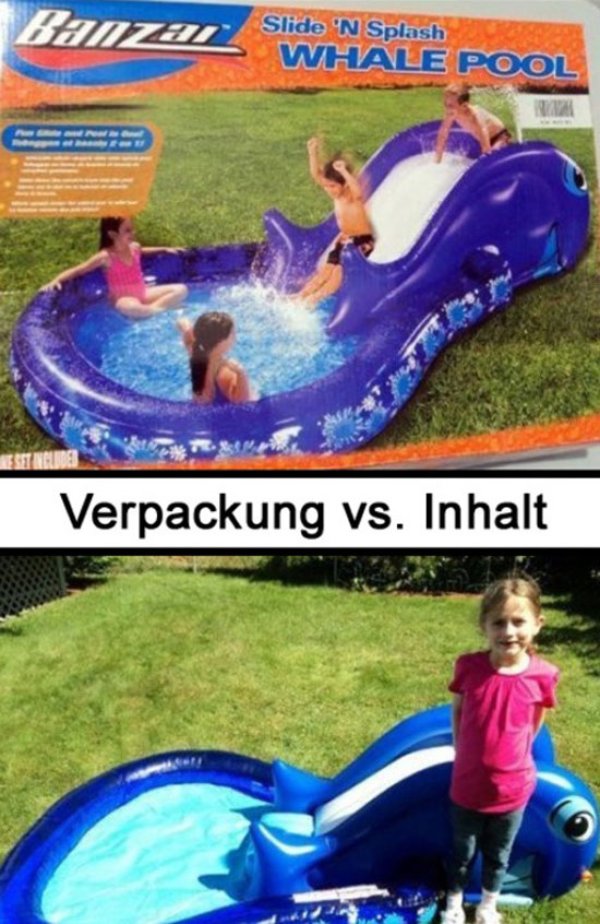 verpackung vs. inhalt