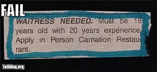 waitress needed