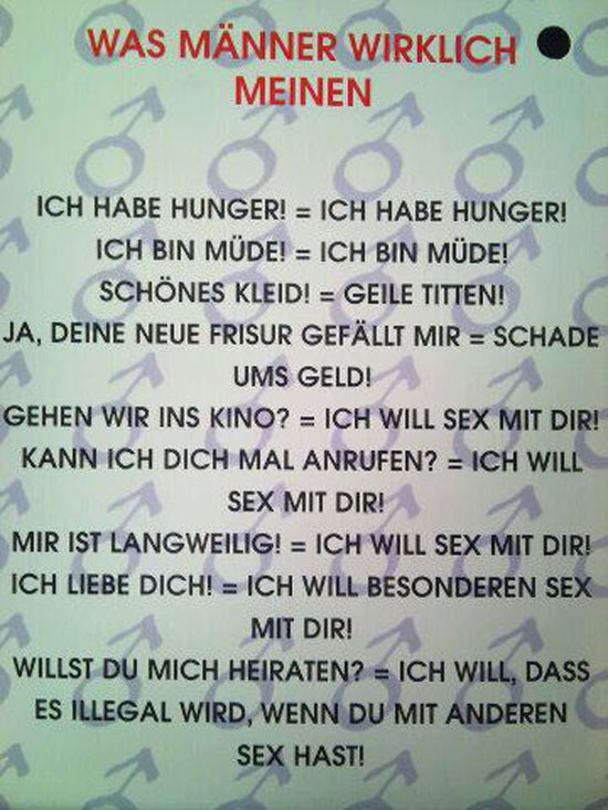Was Männer wirklich meinen...