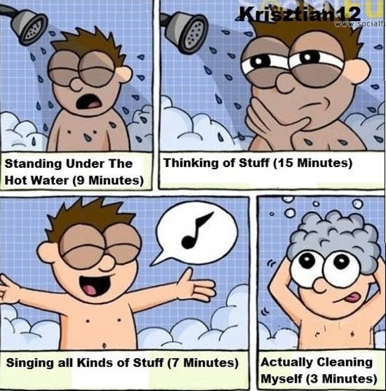 Was ich unter der Dusche mache