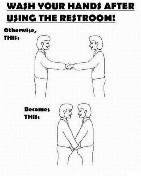 wash your hands after using the restroom