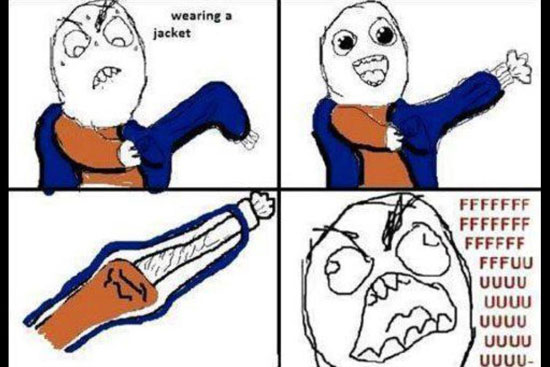 wearing a jacket