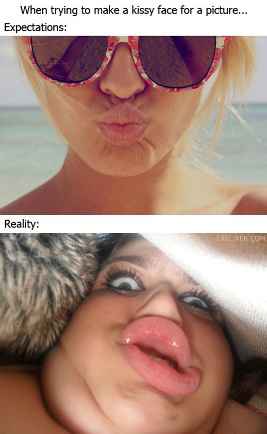 when you try to make a kiss face