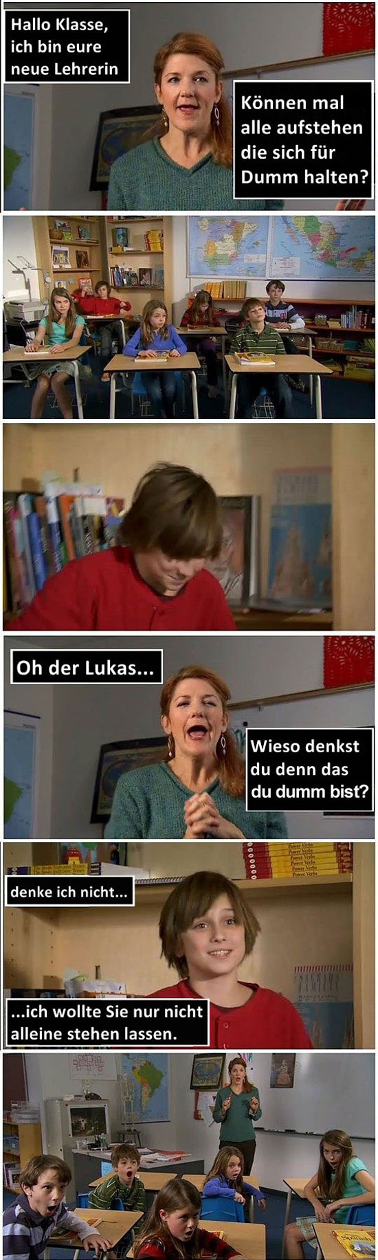 Wie man einen guten Eindruck bei der neuen Lehrerin hinterlässt...