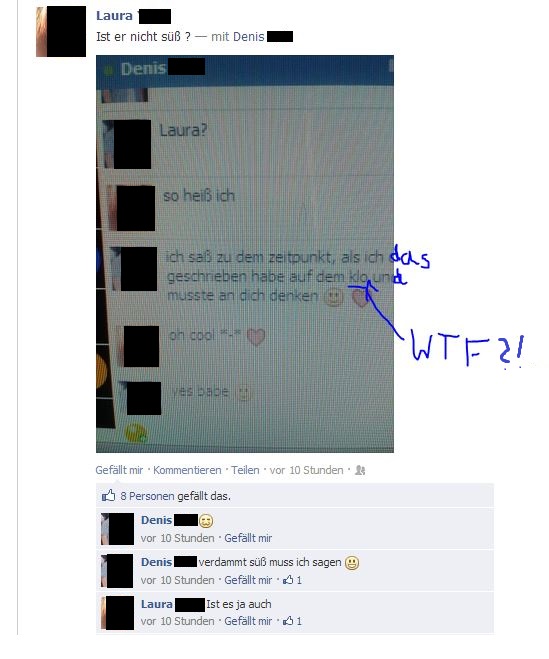 Ich musste auf dem Klo an dich denken...