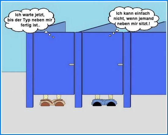 zu zweit auf dem Klo...