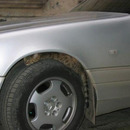 Katz epennt am Mercedesreifen