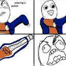 wearing a jacket
